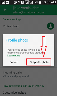 Setați fotografia de profil Gmail