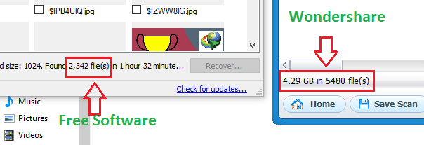 Wondershare archivos de escaneo profundo