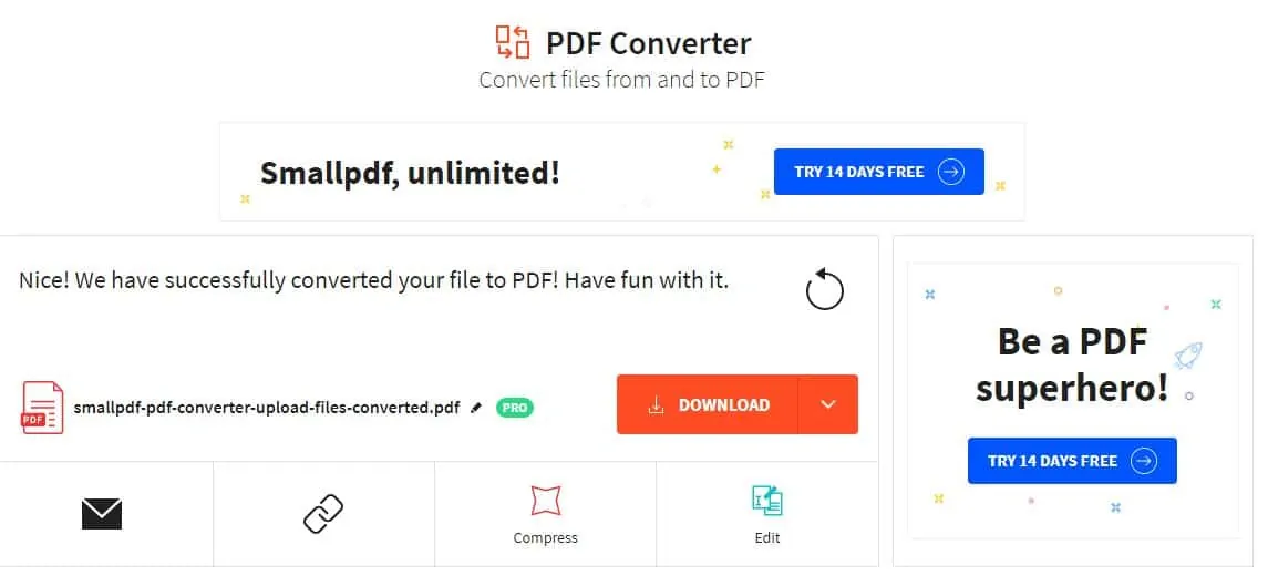 Télécharger l'image en fichier converti en pdf