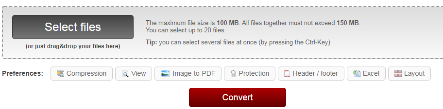 Convertir une image en Excel en ligne en utilisant online2pdf