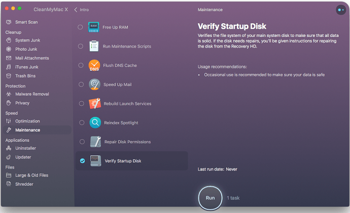 Cleanmymac X starten