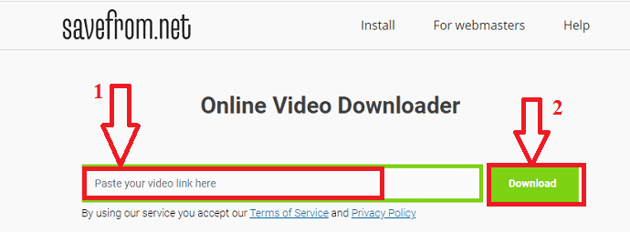 cole url e clique em download
