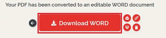 Descărcați opțiunea Word în ILovePDF