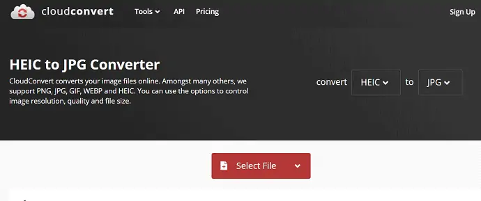 cloudconvert官方页面