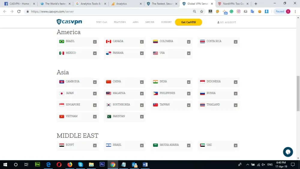 CASVPN 서버 CASVPN servers