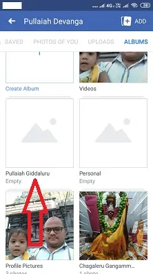 Numirea albumului pe aplicația Facebook