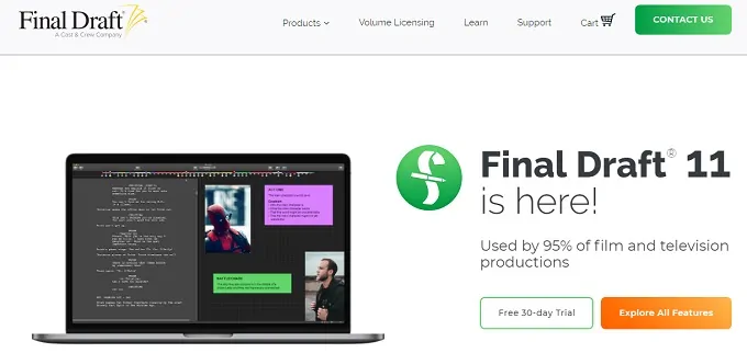 Version finale : meilleur logiciel d'écriture de scénario