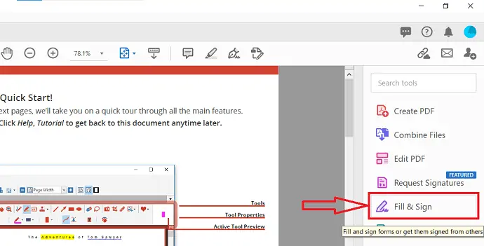 填写并登录 Adobe Acrobat