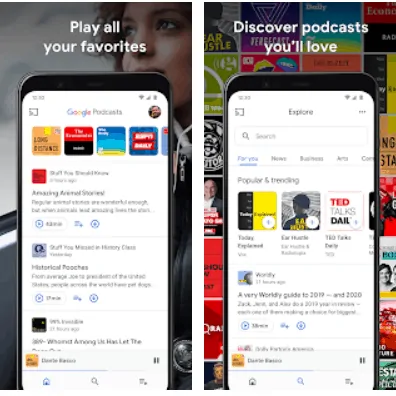 Android için en iyi podcast olan Google Podcast.