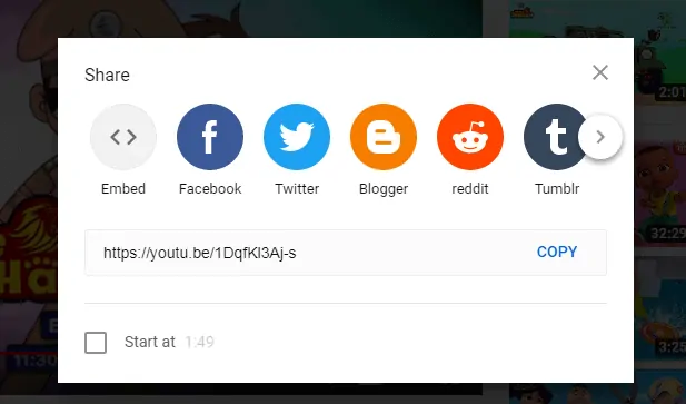 공유-YouTube-video-using-share 옵션 icon-present-just-below-the-YouTube-Video-Player