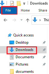 opción de descarga en pc