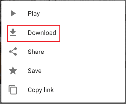 option de téléchargement pour la vidéo