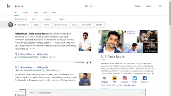 Microsoft Edge tam ekran modu