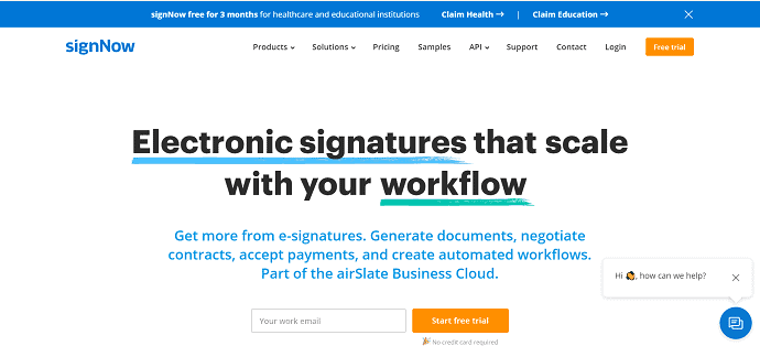 SignNow-ลายเซ็นอิเล็กทรอนิกส์ที่ปรับขนาดตามเวิร์กโฟลว์ของคุณ