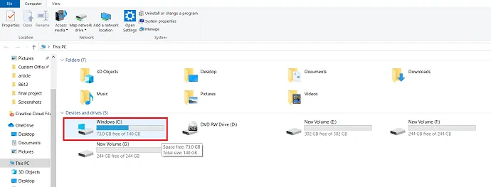 打開windows c盤文件夾。