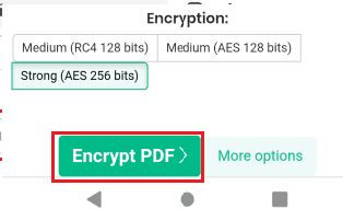 opção criptografar pdf