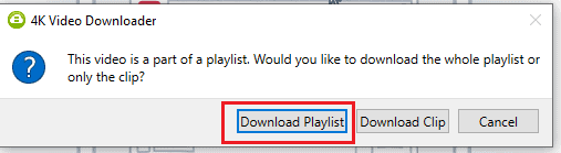 opção de download da lista de reprodução