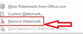 Remover opção de água no MS Word