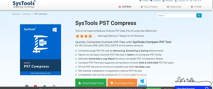 Perangkat lunak kompres SysTools PST.