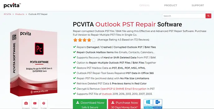 PCVITA Outlook PST 修復軟件