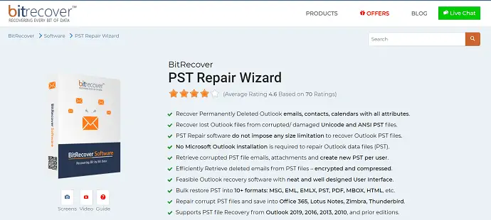 Bitrecover PST 修復嚮導