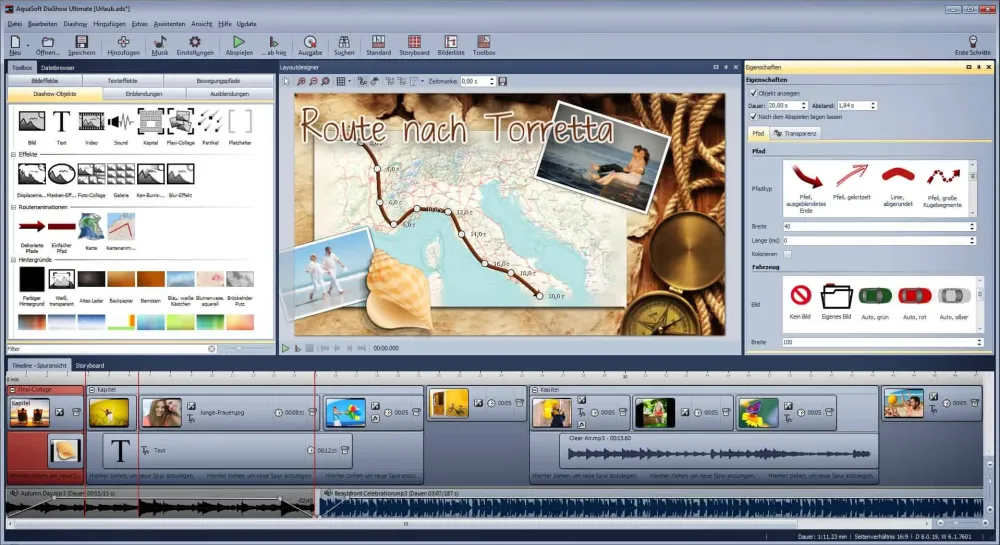 Pembuat slideshow Aquasoft menambahkan musik