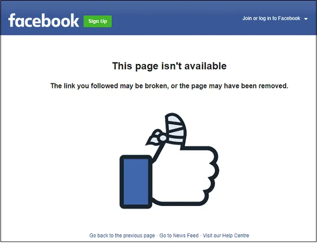 Facebook-URL-nie działa