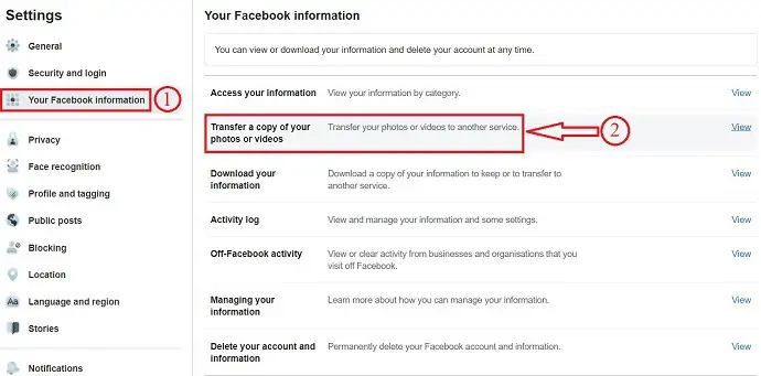 ถ่ายโอนรูปภาพและวิดีโอ Facebook ไปยัง Google Photos