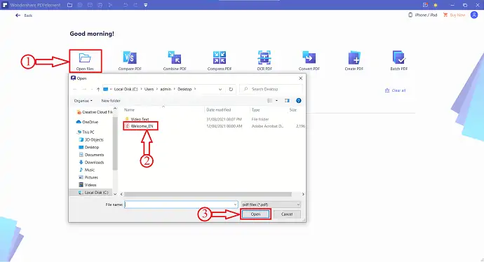 Importación de PDF en PDFelement