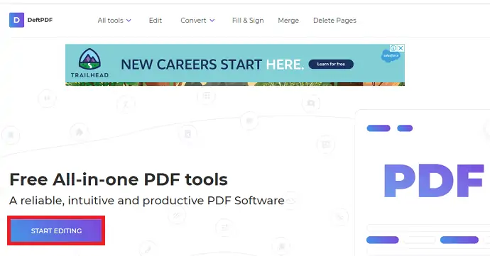Página de inicio de DeftPDF