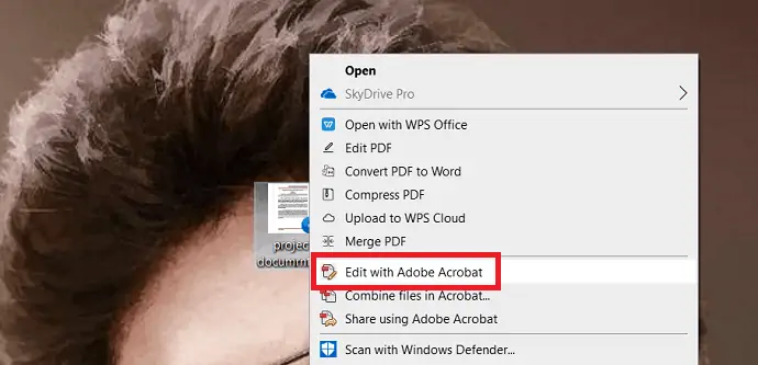 使用 Acrobat 选择编辑