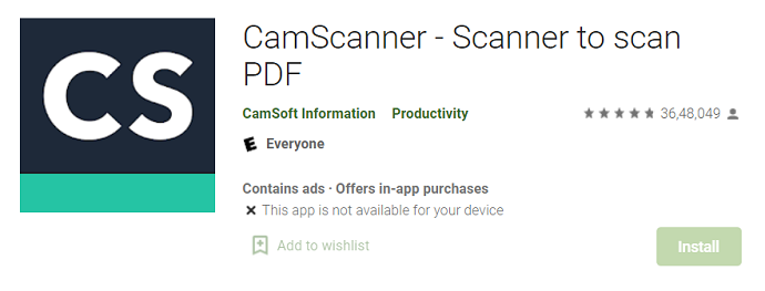 Приложение CamScanner