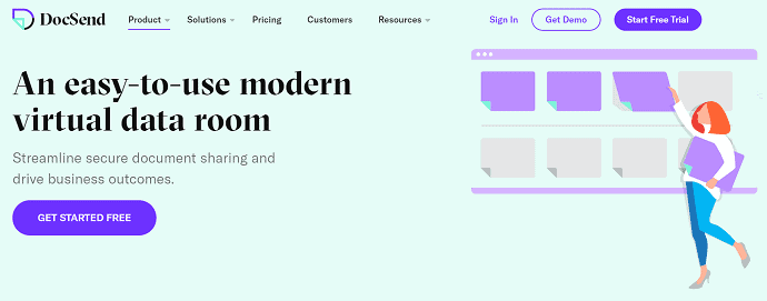 Homepage di DocSend