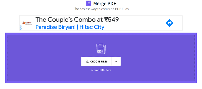 SmallPDF Merge Tools-Homepage