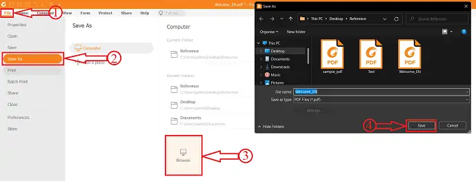 Speichern Sie die Datei in Foxit Reader