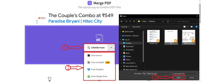 SmallPDF-Dateiimport