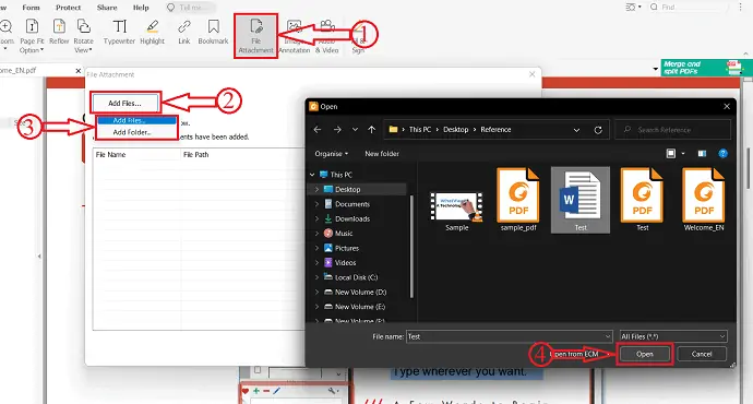 Anhang in Foxit Reader hinzufügen