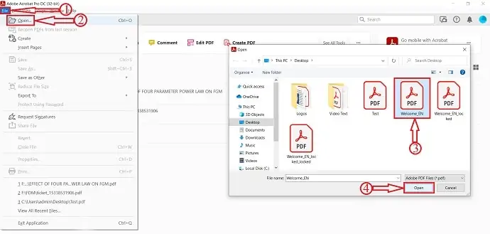 Dateiimport in Adobe Acrobat DC