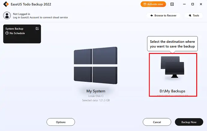 Wählen Sie das Ziel