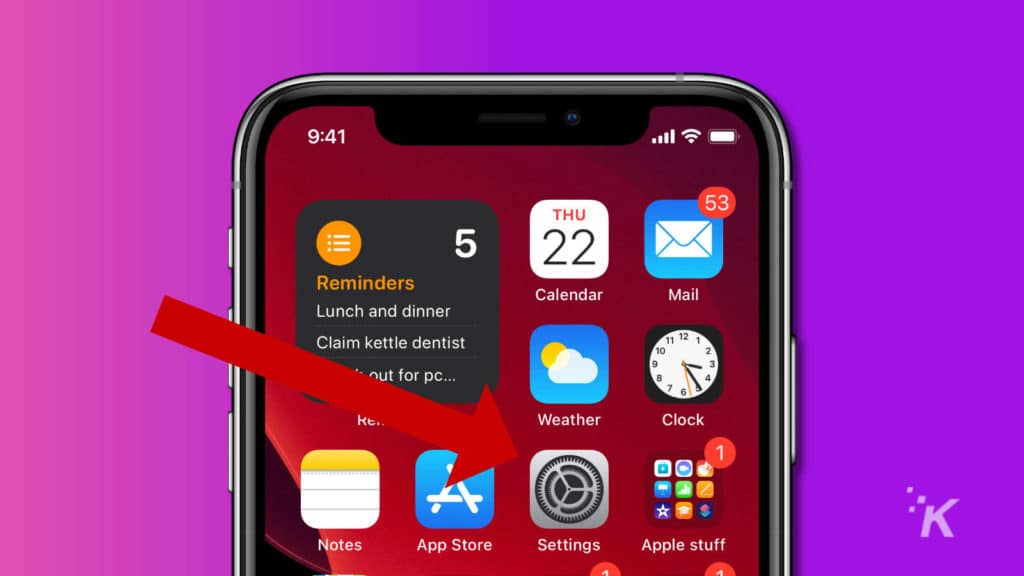 aplicația de setări ios