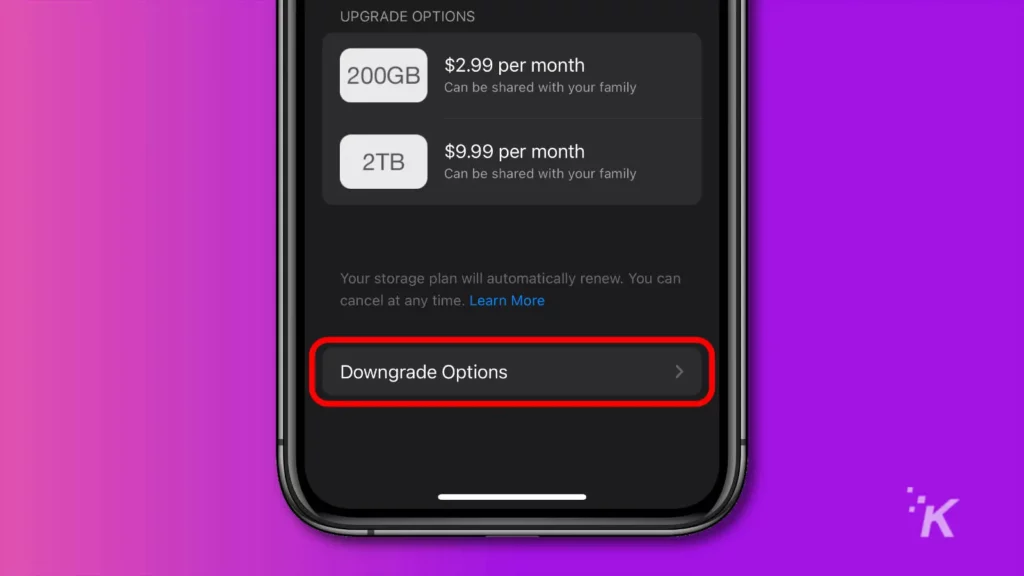 opțiuni de downgrade ios icloud