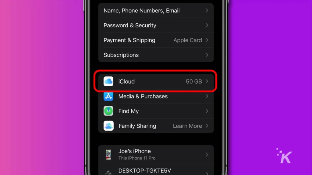 setări ios icloud