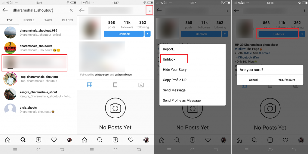 instagramda birinin engeli nasıl kaldırılır