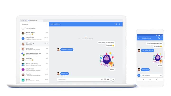 web için android mesajları