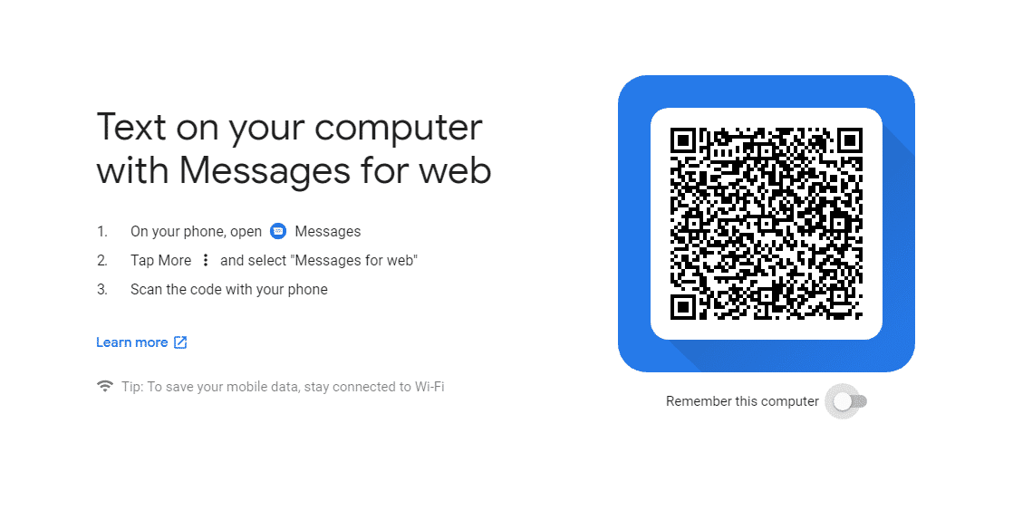 pesan android untuk web