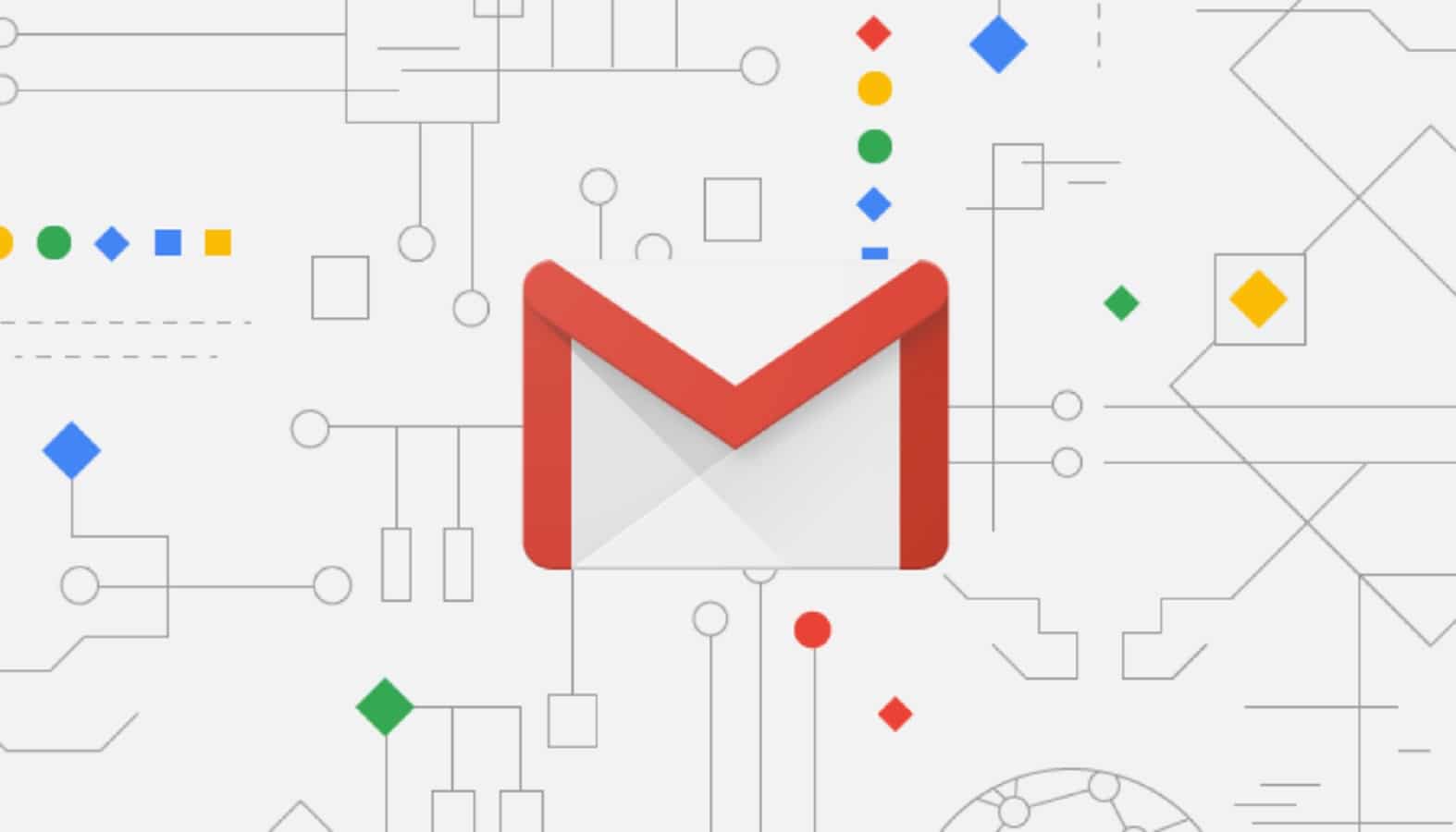 谷歌 gmail 圖標顯示在電路背景上