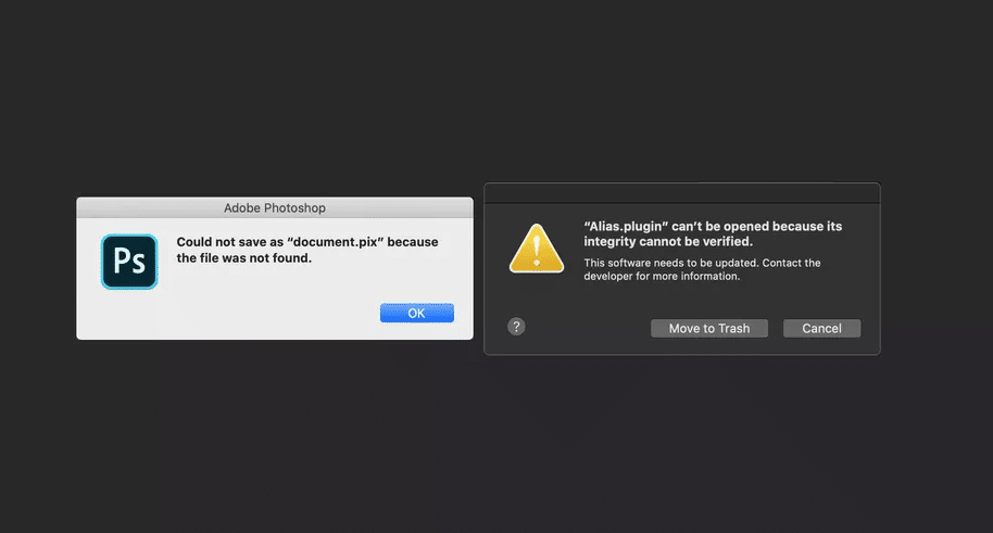 macos memecahkan produk adobe di catalina
