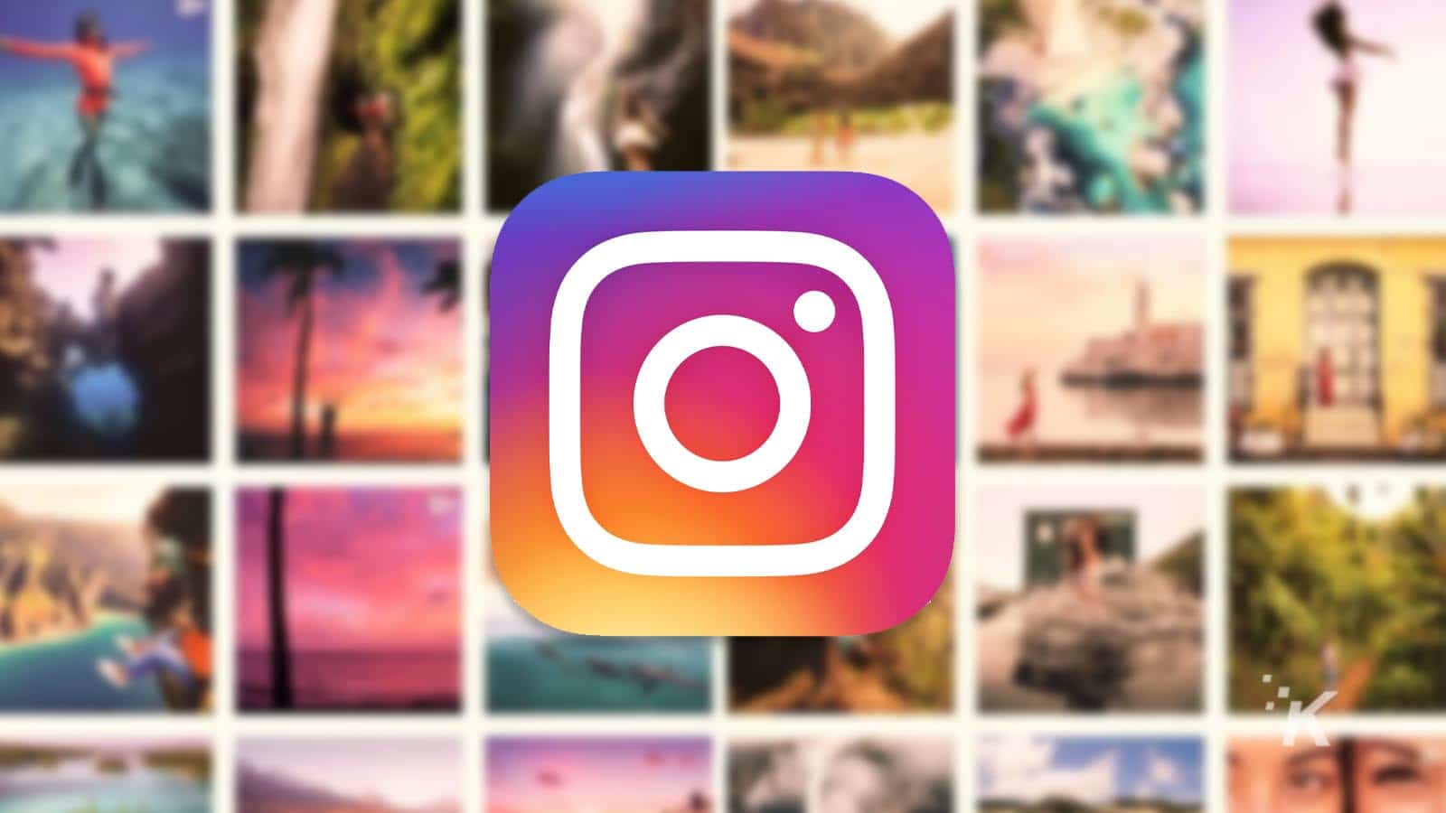 Bulanık arka planda instagram logosu