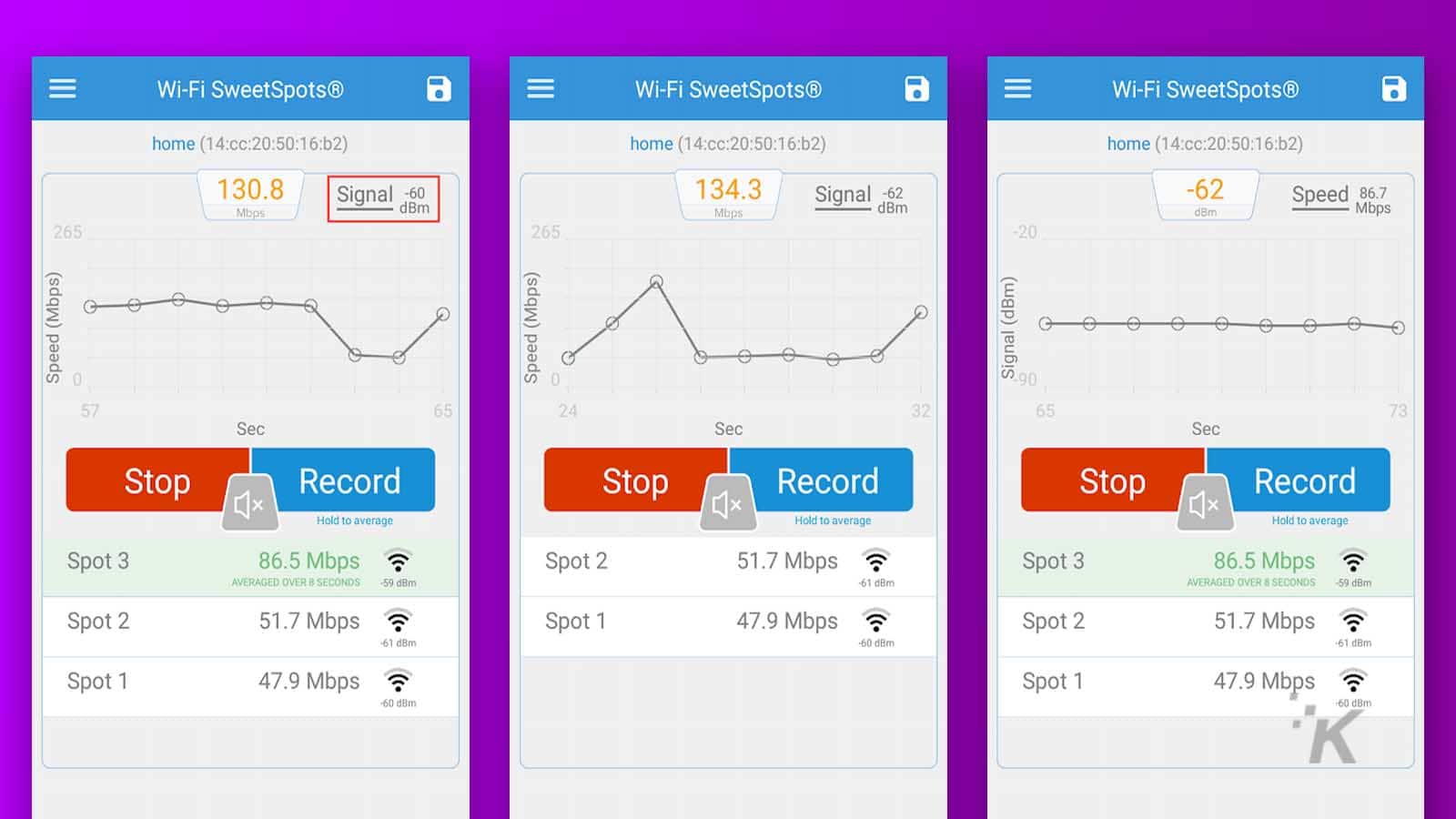 واي فاي sweetspots التطبيق