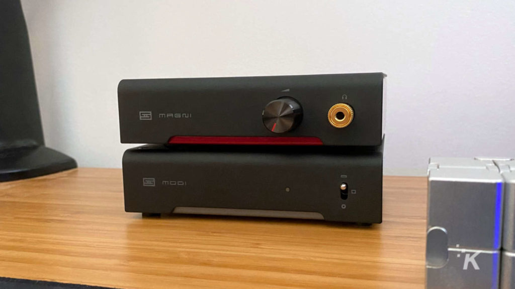 schiit magni modi amp dac stack on desk